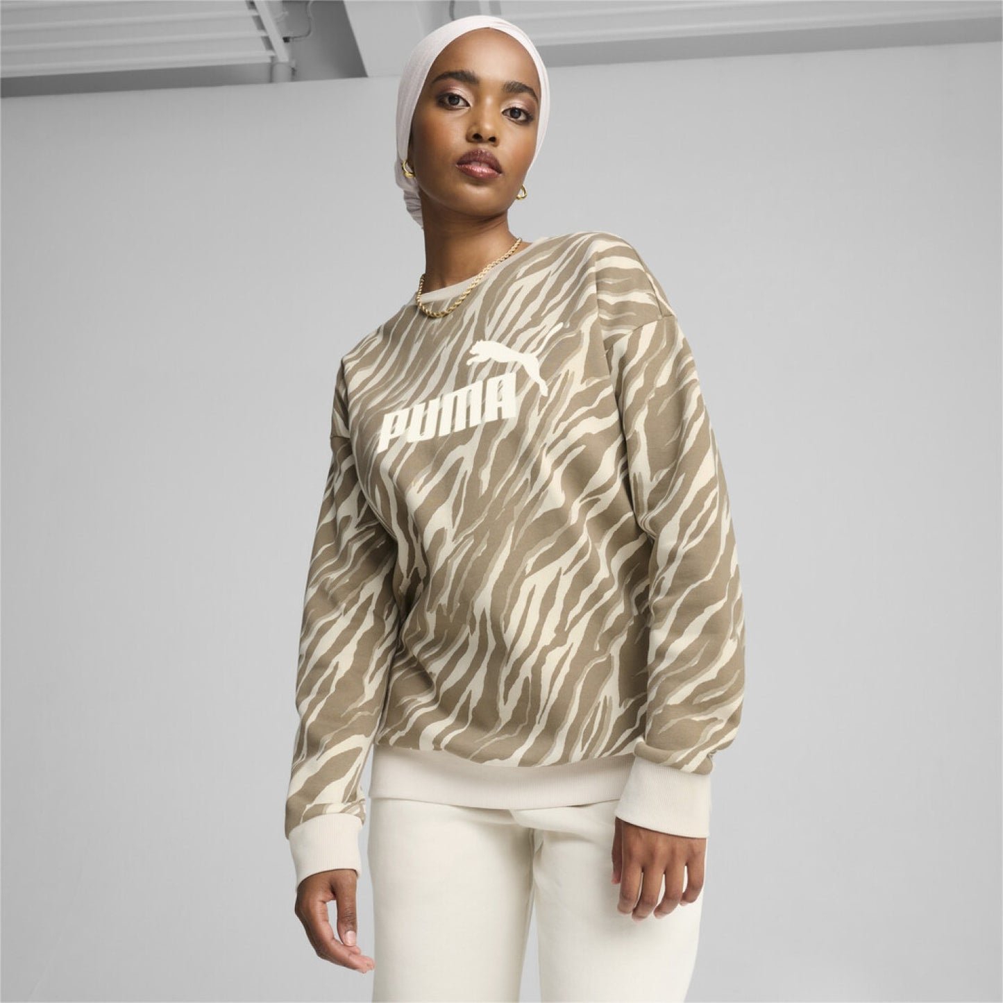 Sweatshirts de Algodão Mulher Puma Animal Print