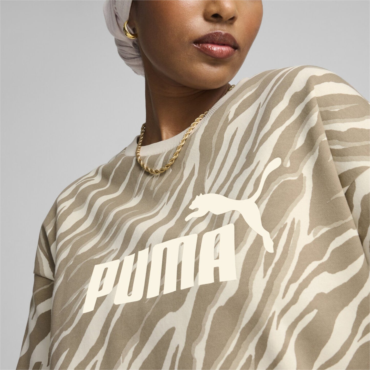 Sweatshirts de Algodão Mulher Puma Animal Print