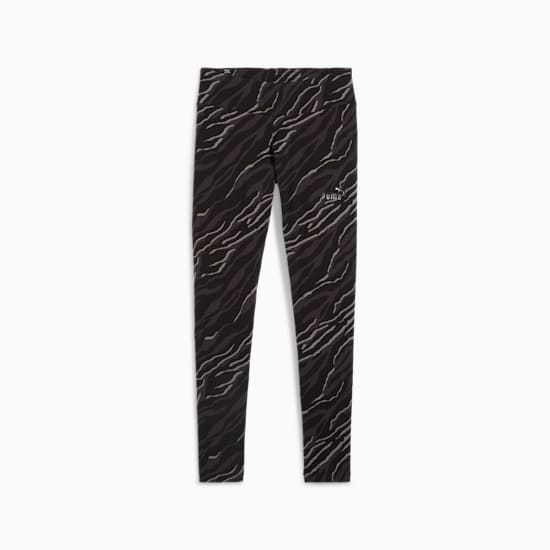 Leggings Corte Slim de Algodão Puma Animal Print com Cintura Elástica