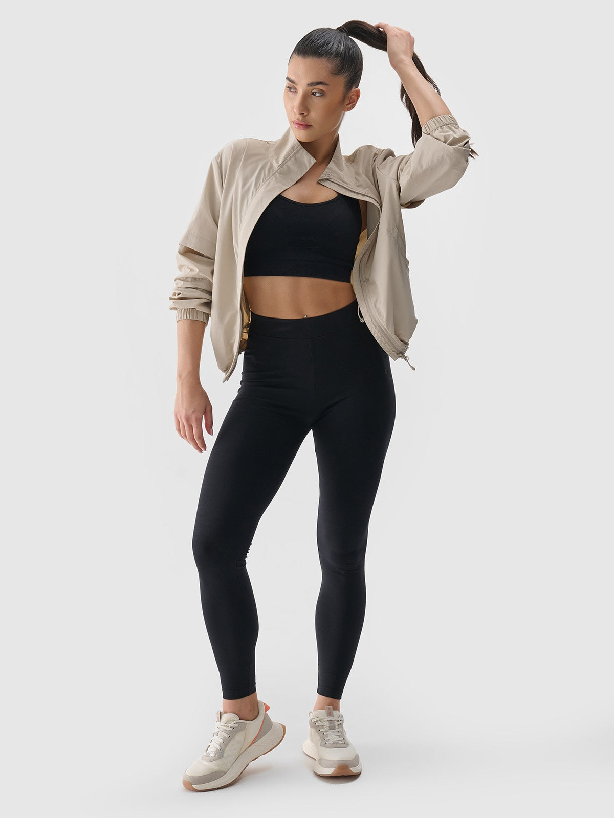 Leggings de Algodão Pretas Comprimento Total Mulher 4F