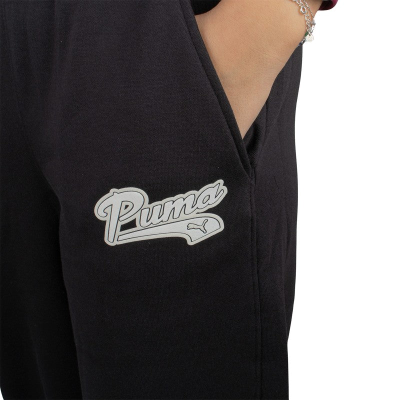 Calças de Algodão Largas com Cintura Alta Mulher Puma Ess Script