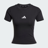 T-shirts de Algodão Justa Mulher Adidas 3 Stripes Essentials