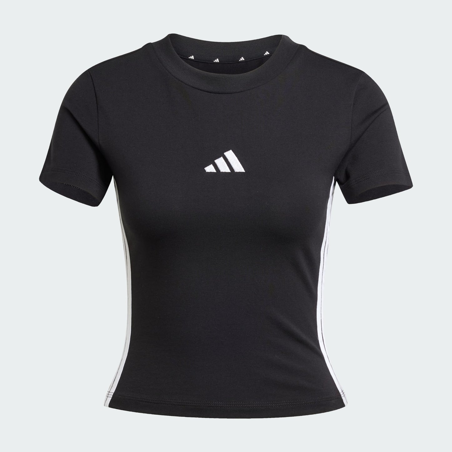 T-shirts de Algodão Justa Mulher Adidas 3 Stripes Essentials