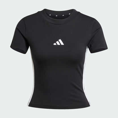 T-shirts de Algodão Justa Mulher Adidas 3 Stripes Essentials