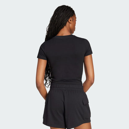 T-shirts de Algodão Justa Mulher Adidas 3 Stripes Essentials