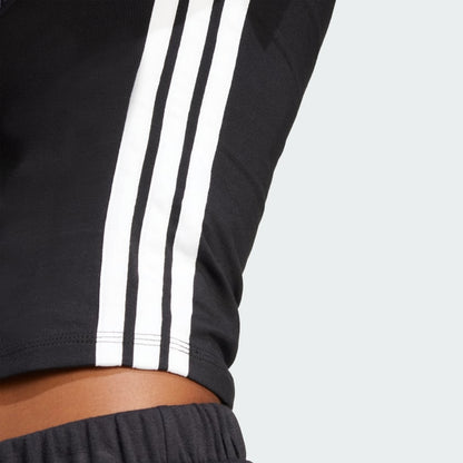 T-shirts de Algodão Justa Mulher Adidas 3 Stripes Essentials