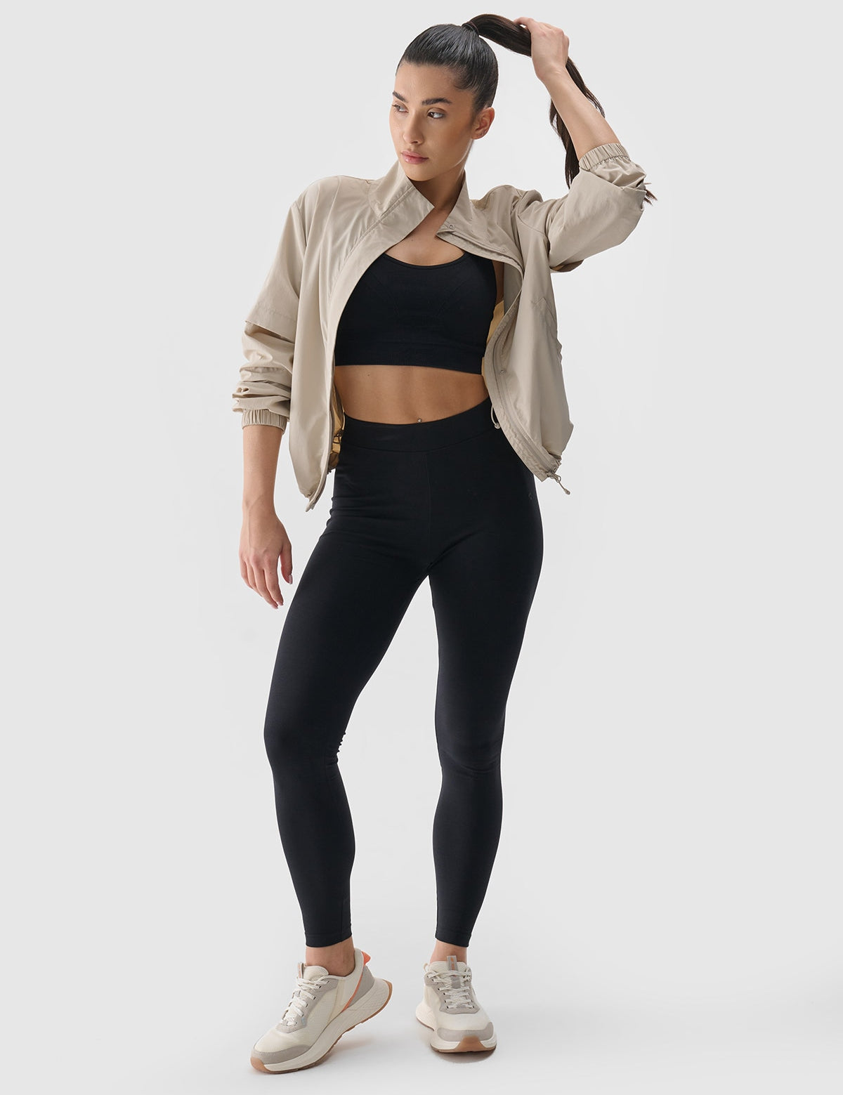Leggings de Algodão Pretas Comprimento Total Mulher 4F